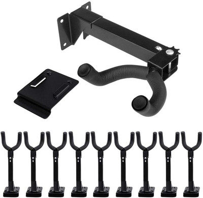 Guitar Hanger Wall Mount Hook Stand 180° Adjustable W/Slat Wall Adapter 10Pcs