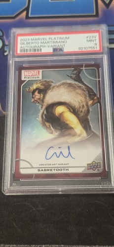 2023 Marvel Platinum Red Rainbow by Gilberto Martimiano Sabretooth Auto PSA 9
