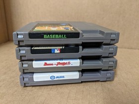 4 Baseball Games Nintendo NES Lot Tested Bases Loaded II, Major League MLB+