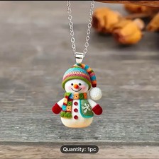 Snowman Necklace,Acrylic 2d /z