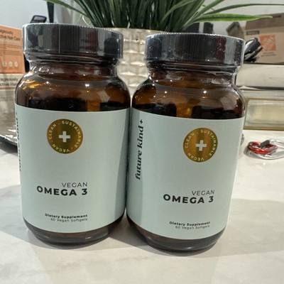 future kind + Vegan  Omega 3 -60 Softgels  Exp:11/26 (2pack  New