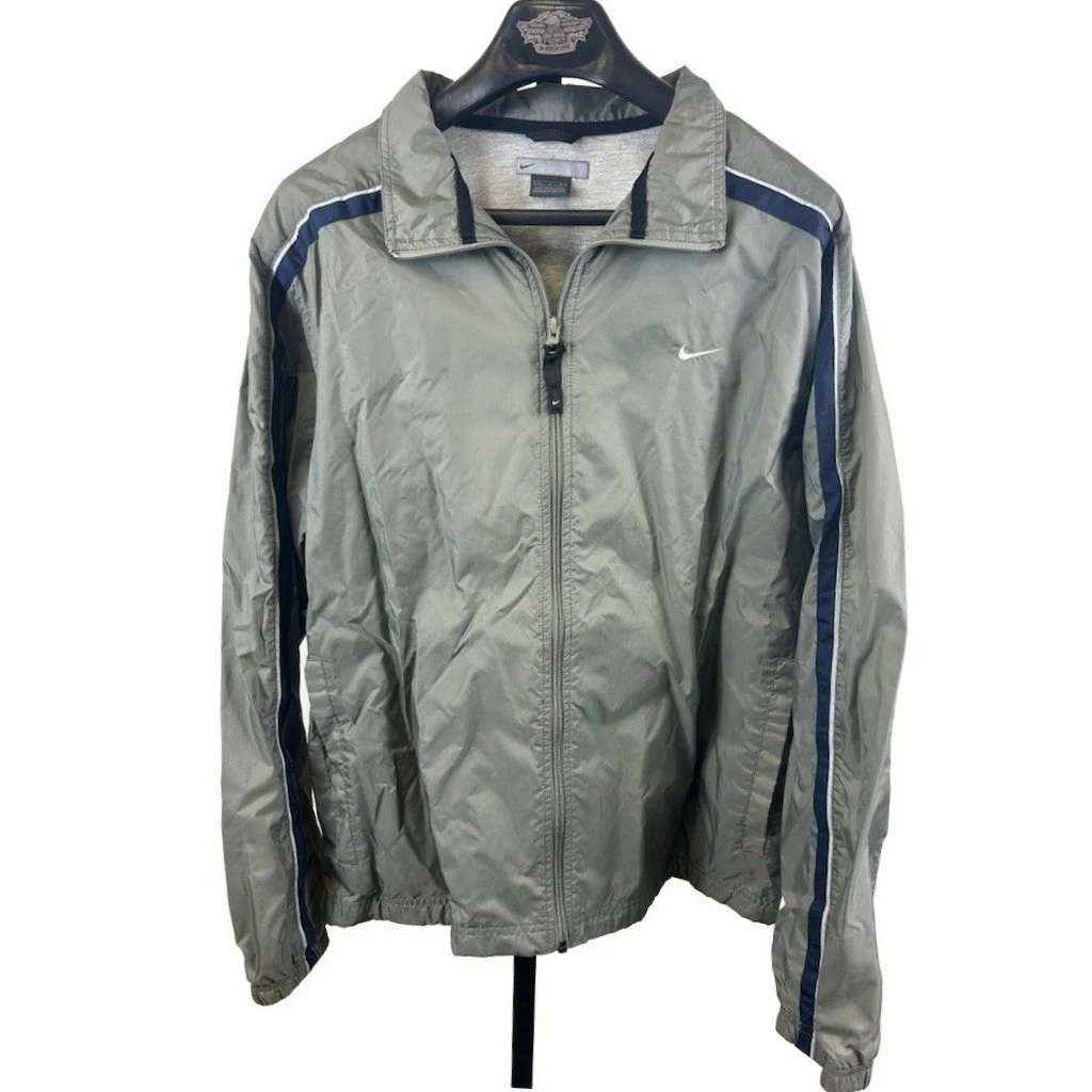 Nike Gray Full Zip Lightweight Track Jacket Men's Size Large Athletic