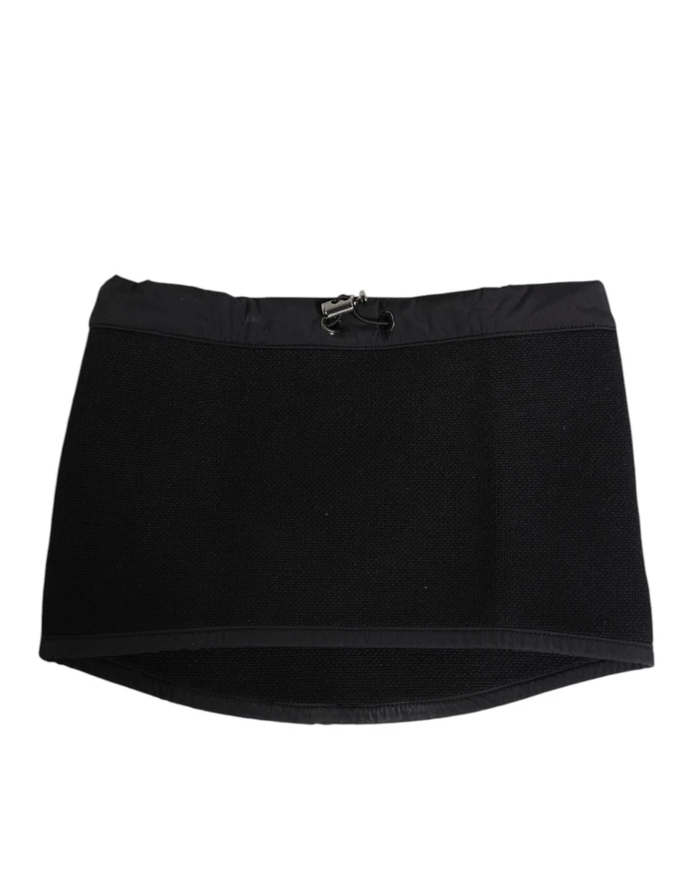 Dolce & Gabbana 黑色花边针织 DG 标志男式均码围巾 — 第 3/4 张图片