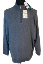 Tommy Bahama 1/2 zip Sweater Mens 2XL Grey Islandzone Coolside Lgnd ST424587 NEW