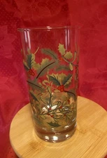 Vintage Libby Holly Berry Mistletoe Highball Christmas Glasses 16Oz