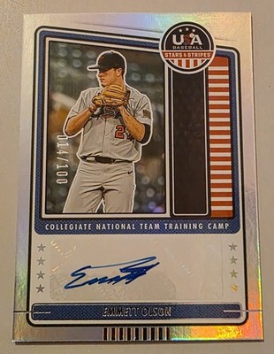 2023 USA Stars & Stripes Baseball Emmett Olson Auto /100