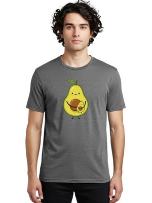 Avocado-Character Mens Graphic Tee, 100% Cotton, Casual Summer Wear