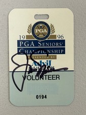 Jack Nicklaus Signed Autographed 1996 PGA Seniors Championship Badge JSA COA