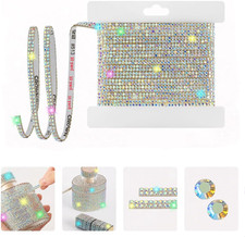 10-Yard Rhinestone Ribbon Self Adhesive Crystal Rhinestones, 2-Rows Bedazzling