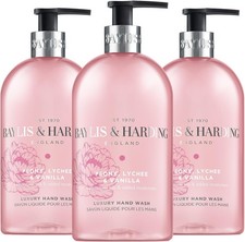 Baylis & Harding Signature Peony Lychee Vanilla Hand Wash 500ml Pack of 3 Vegan 4.03 per litre