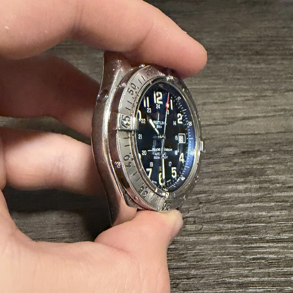 Breitling SUPEROCEAN A17040 Hombre Automático 1000mm ESFERA AZUL ¡Solo Cabezal de Reloj! Foto 3 de 4