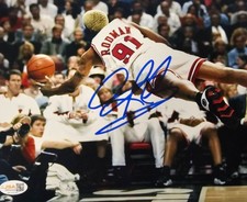 Dennis Rodman Signed METALLIC Photo 8x10  NWO Bulls Worm Autograph HOF JSA HOGAN