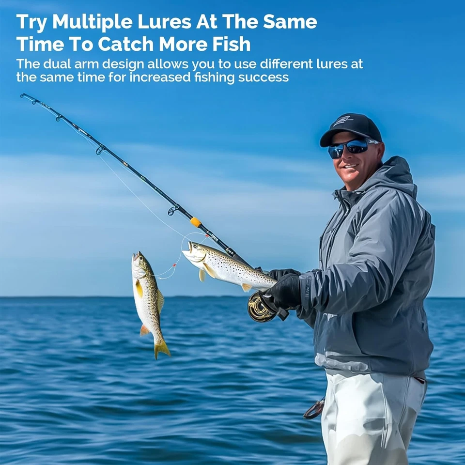 6 Pcs 2 Arm Fishing Leaders with Swivels Stainless Steel Nylon Wire for Saltwate - Image 4 of 4