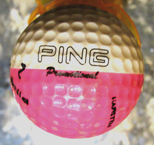 Ping Promotional Golf Ball Vintage  RARE Pink/White Multi-Stamped Error Ball