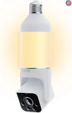 WYZE Bulb Cam Security Camera, 2K HD Outdoor Light Bulb Camera, Color Night
