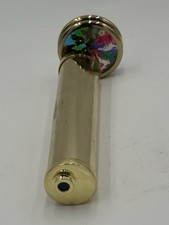 ππvintage Kaleidoscope 8" Gold Toned 2 Rotating Wheels Nature Themedππ