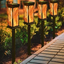 Solar Flame Lights Outdoor, 8Pack with Flickering Flame LED, Landscape Lighting