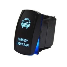 Blue Backlit 5-Pin Rocker Switch for UTV, 12V/24V On-Off Bumper Light Bar Contro