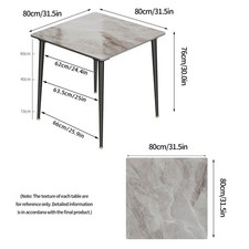 Image of Grey White Marble Dining Table 4 Seater Contemporary Style with Metal Frame Legs
