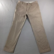 Dockers Slim Tapered Fit Flat Front Tan Khaki Pants Mens Size Actual 33x29