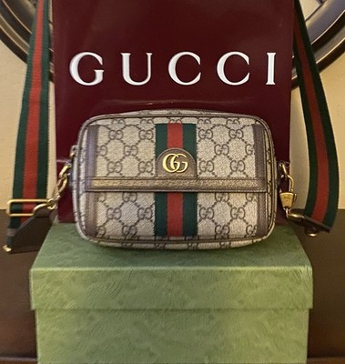 GUCCI-Ophidia Mini Bag GG Supreme Shoulder/Crossbody canvas-excellent