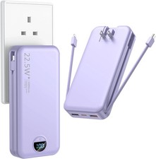 Portable Charger with Wall Plug, 20000mAh USB C Power Bank Fast Charging, Extern