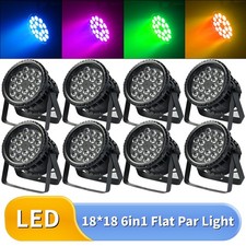 8x IP65 Waterproof LED Par Light 18x18W RGBWA UV DMX Outdoor Stage Lighting DJ