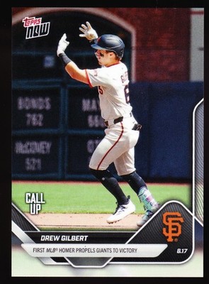 Drew Gilbert Giants Call-Up 1st MLB HR in Win vs Rays 2025 Topps NOW 567 Base RC