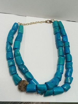 Studio Barse Sea Bamboo Coral 2 Strand Chunky Necklace 