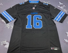 Jared Goff #16 FUSE Black Alt Sewn Stitched Jersey.