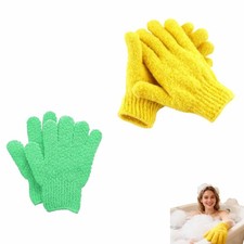 4-Pack SpaGlow Exfoliating Bath Gloves - Body Face Scrub for Smooth Skin, Prev