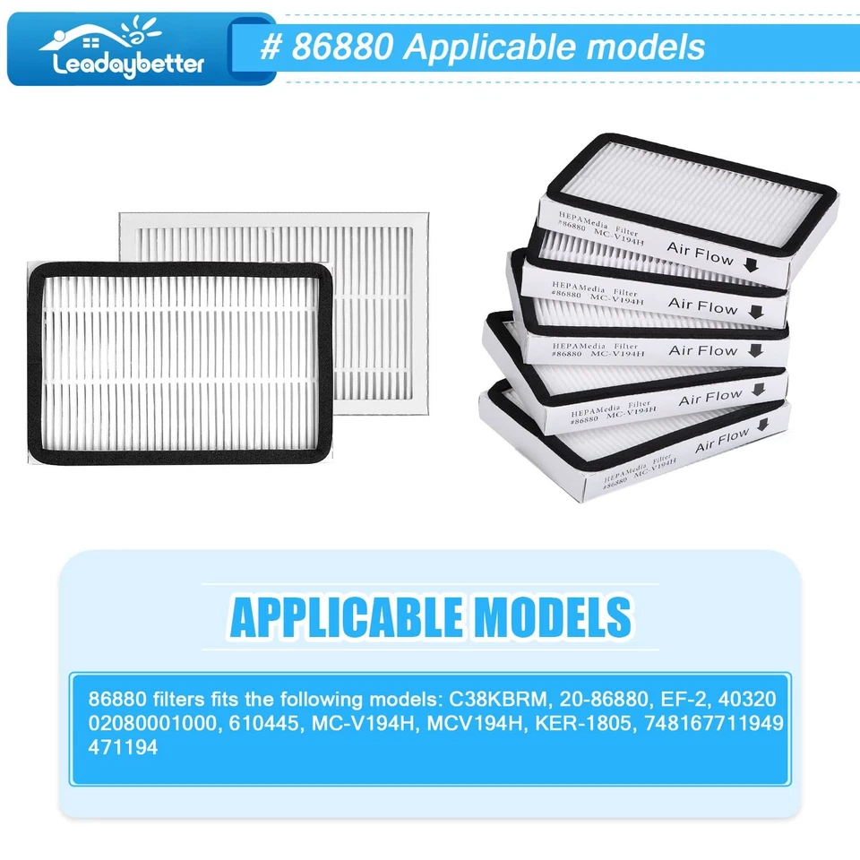 5 Pack for Kenmore EF-2 86880 Exhaust Vacuum HEPA Filters. Compare to Replace... - Image 2 of 4