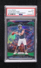 2024 Panini Prizm Fireworks Green Prizm Caleb Williams #25 PSA 10 GEM MT 00em