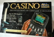 Excalibur Executive 5-1 Casino Game & Calculator Handheld Electronic Two AA Batt