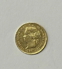 1861 Spanish Philippines Gold 2 Pesos Fine+