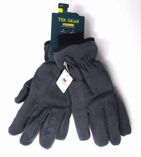 Tek Gear Warm Gear Microfleece Gloves Mens Touch Screen Thinsulate Gray L/XL NEW