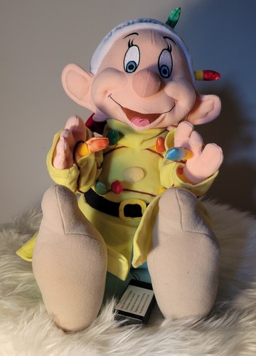 Disney Store Dopey Snow White Seven Dwarfs Light Up Musical Christmas Plush 12" - Picture 3 of 10