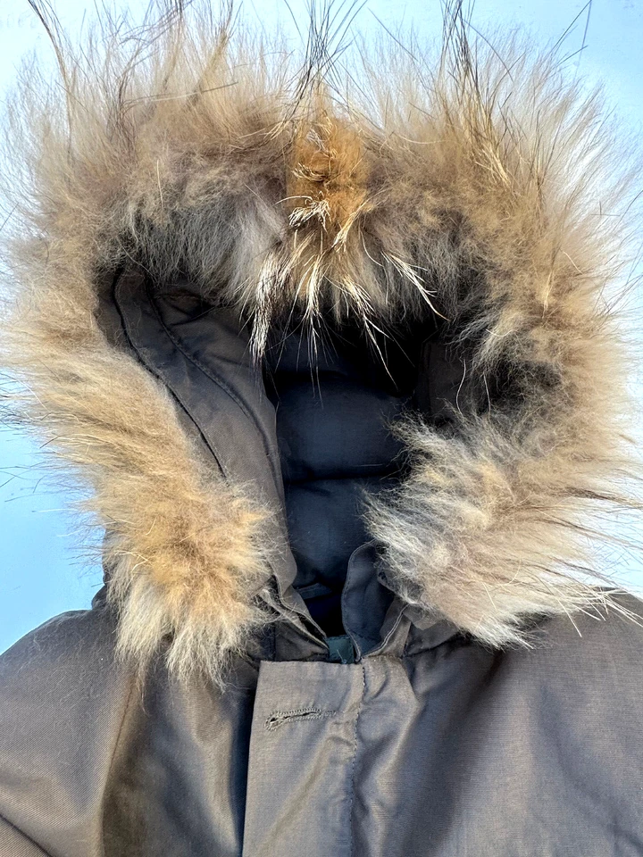 WOOLRICH Childs Duck Down Winter Parka real fur XS 4/5 - Image 2 of 4