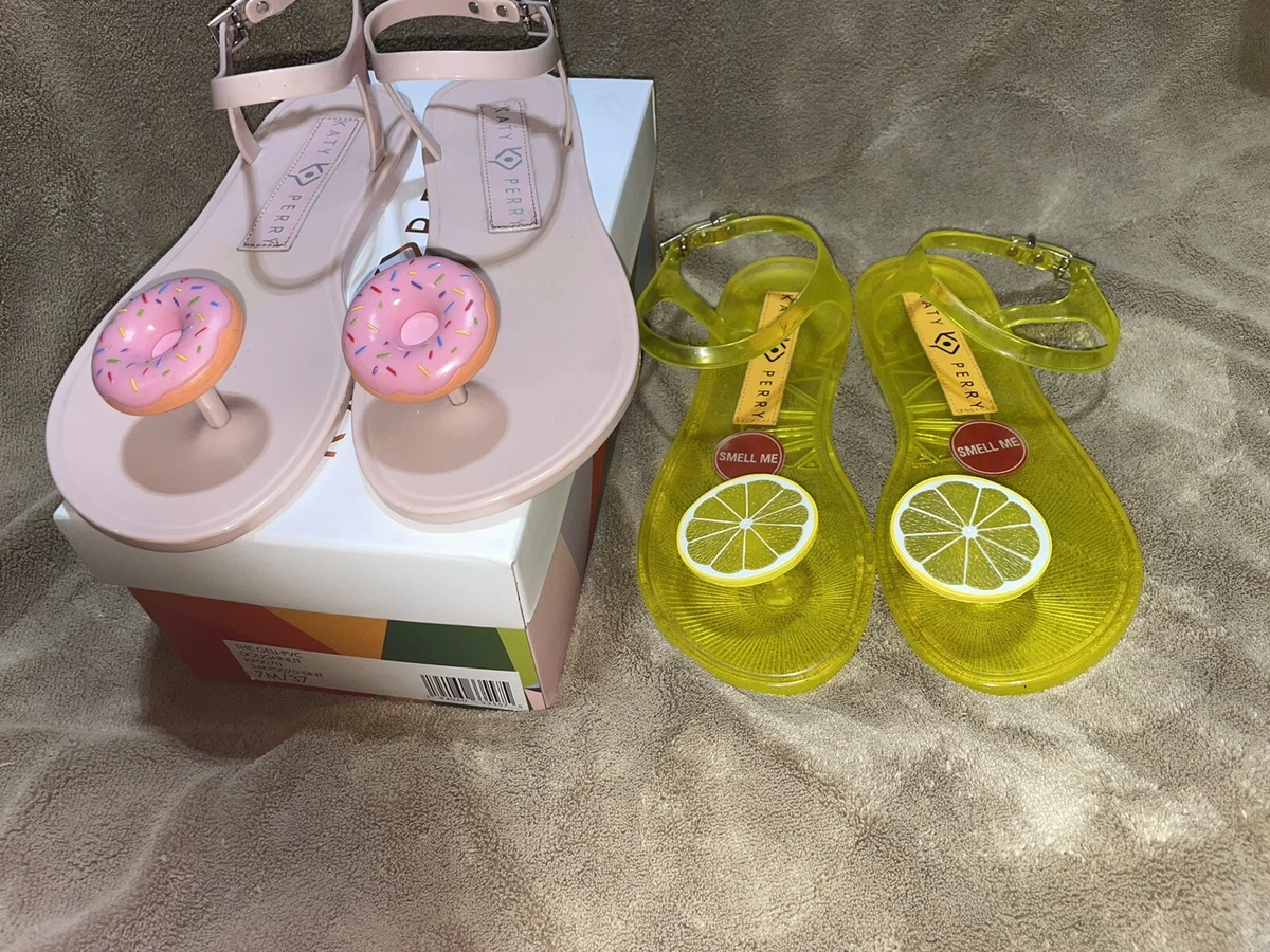 New 2 pcs Katy Perry The Geli 1. DOUGHNUT 2. LEMON Sandals Shoes