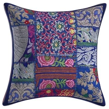 Patchwork Cushion Cover Vintage Throw Ethnic Pillow Case Hippie Gypsy Home Decor