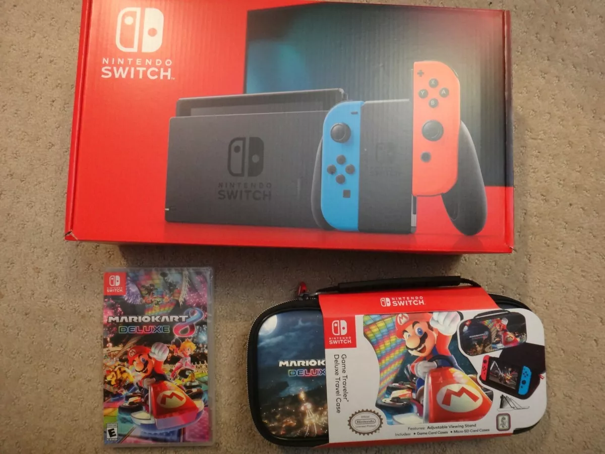 Nintendo Switch Super Mario Kart 8 Deluxe Bundle: Red and Blue Joy