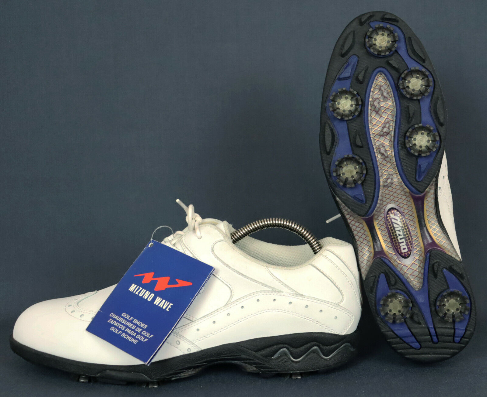 spade Afsnijden borduurwerk Mizuno Wave Golf Wingtip GO1462 White Leather Women&#039;s Shoes Size UK 7  US 9 EU 41 | eBay