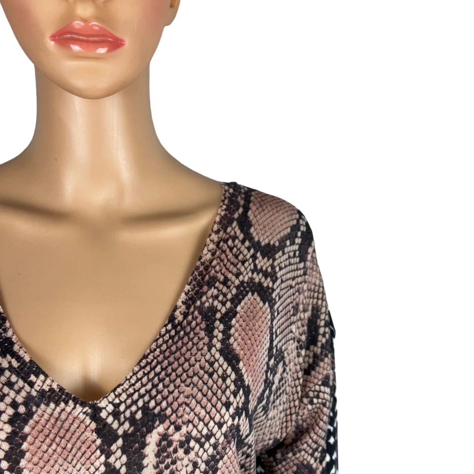 Vestido tejido manga larga estampado reptil serpiente rosa negro Stella McCartney talla 42 Foto 3 de 4