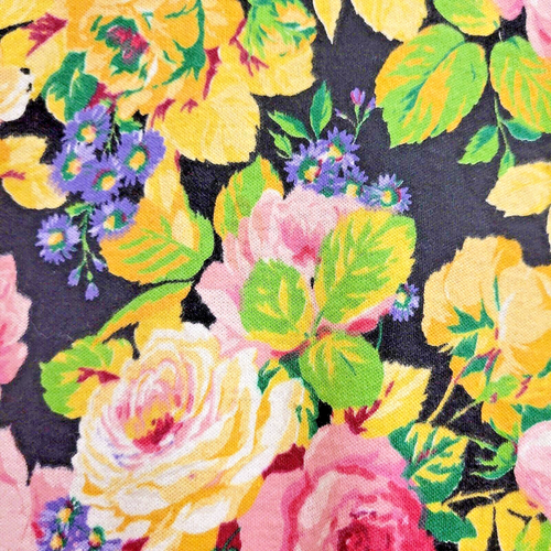 VTG 80s Grunge Dark Floral Dress Drop Waist Punk Cottagecore Puff Elbow Sleeve - Picture 5 of 9
