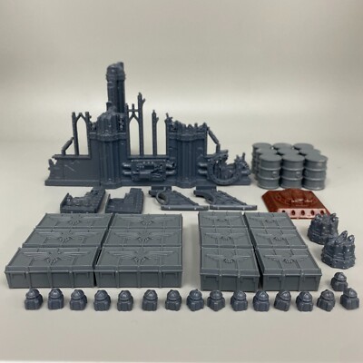 MUNITORUM MUNITIONSKISTEN BENZINKIPPE WARHAMMER 40.000 GELÄNDE FÄSSER GAMES WORKSHOP
