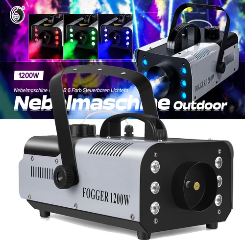 1200W LED Smoke Machine RGB Fog Machine Halloween Stage Disco Club Party Remote - Picture 1 of 24