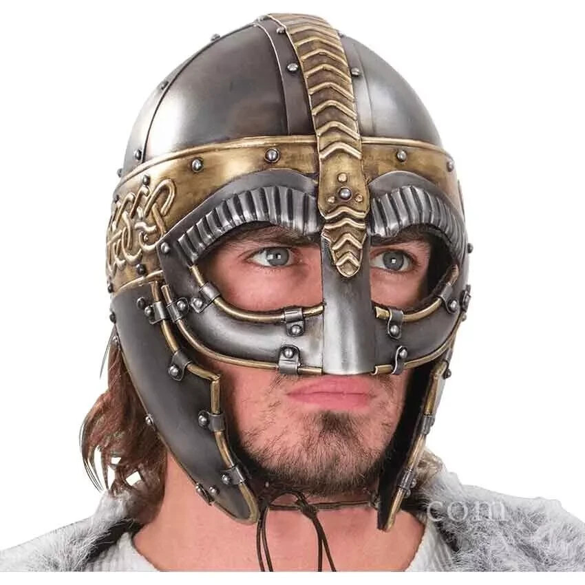 Casco Vikingo, Casco Vikingo Nórdico, Gran Casco Caballero Medieval, Casco de Acero