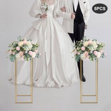 5PC 31.5in Tall Gold Metal Flower Stand for Wedding Table Centerpieces Decor
