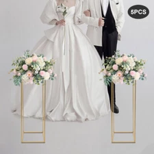 5PC 31.5in Tall Gold Metal Flower Stand for Wedding Table Centerpieces Decor