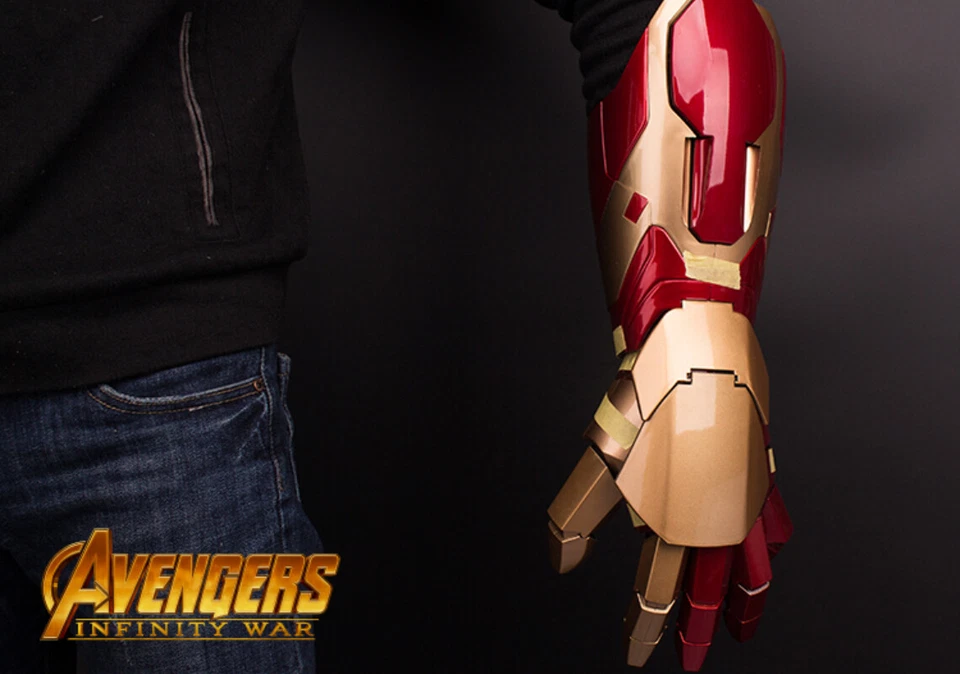 Iron Man MK42 1:1 Wearable Armor Gauntlet Arm Gloves LED Blaster Props Gift - Image 3 of 4